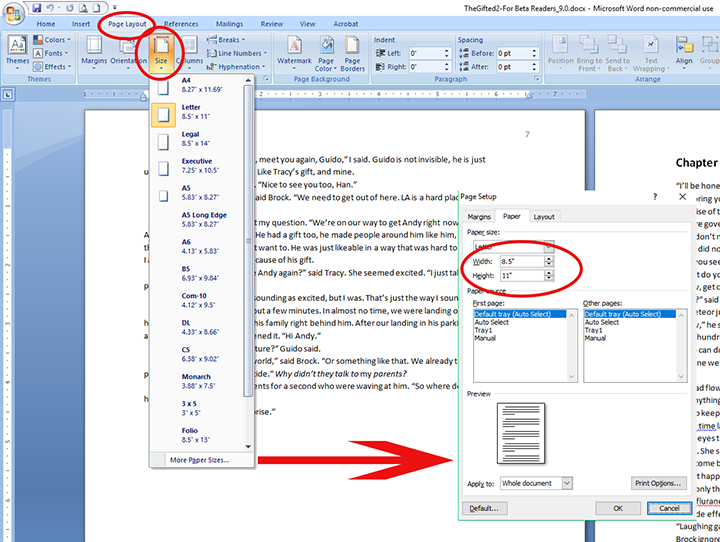 Page Dimensions